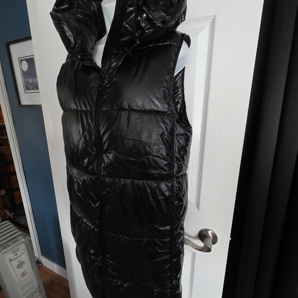 NWT Zara Black Long Puffer Vest - Picture 4 of 8